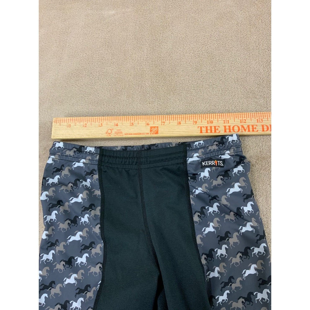 Kerrits Black Leggings with Gray Horse-Print Panels - Picture 6 of 9